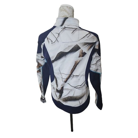 Huntworth Full Zip Jacket womens Medium Oak Tree Camo Navy Gray mock neck Medium - Picture 5 of 9